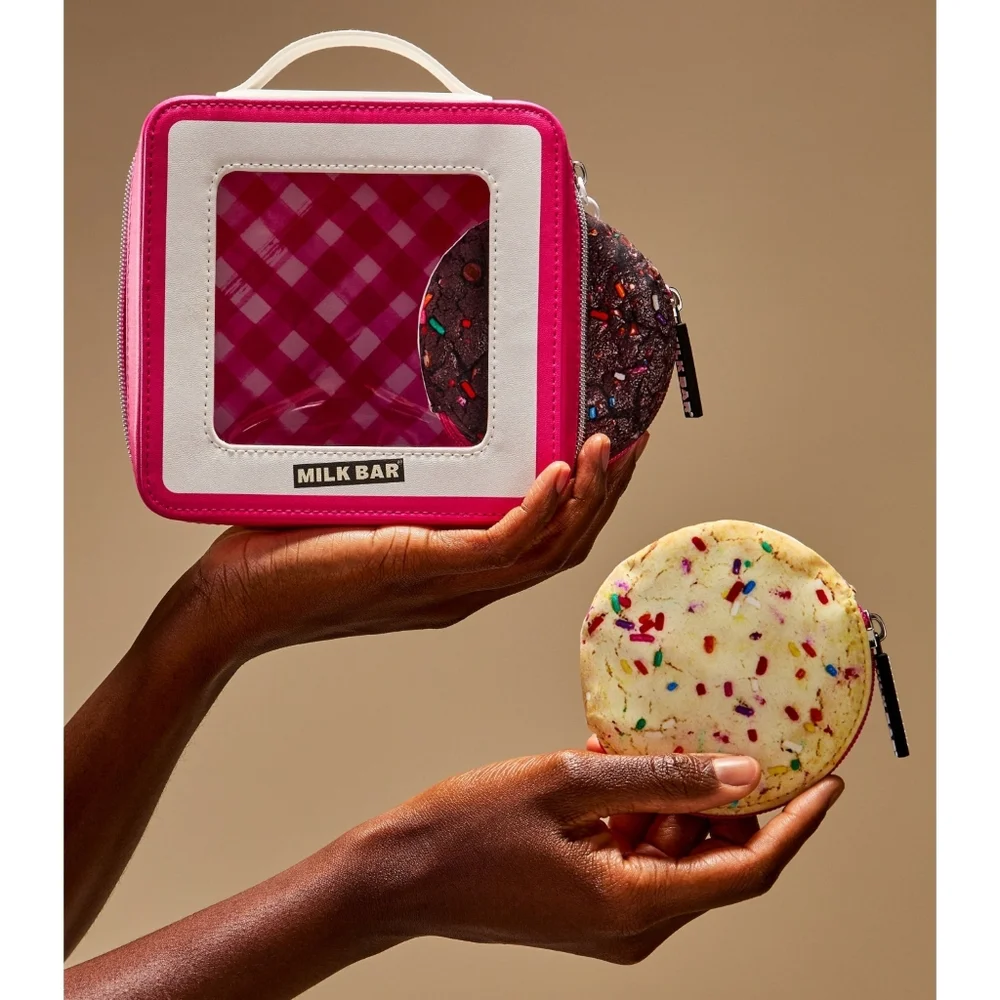 Bath Body Works Milk Bar Cookies 3 Piece Cosmetic Bag Set New RARE